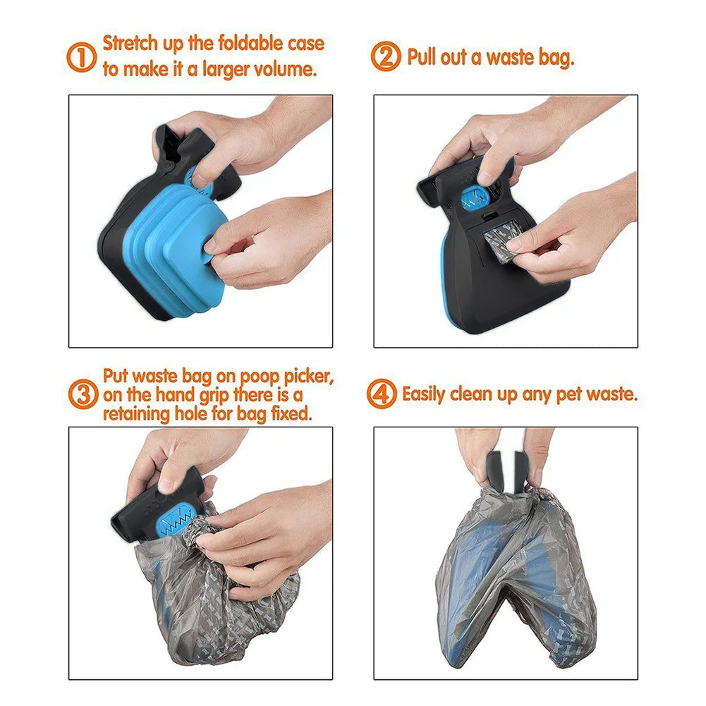 Portable Dog Poop Scooper + 1 Roll Bag Free