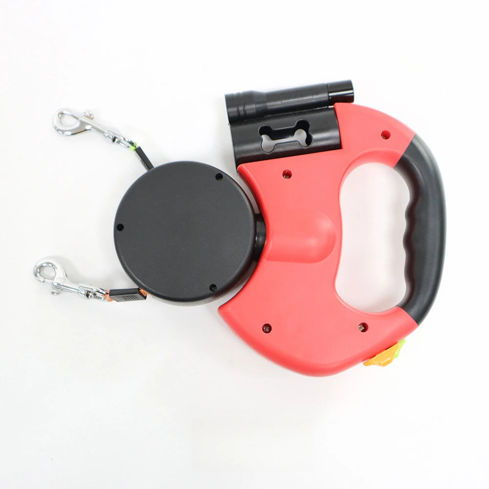 2-in-1 Reflective Leash Dog Accessories with Built-in Flashlight & Anti-Tangle Clip