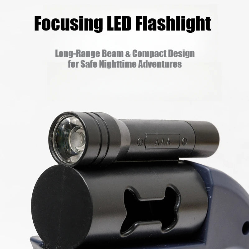 2-in-1 Reflective Leash Dog Accessories with Built-in Flashlight & Anti-Tangle Clip