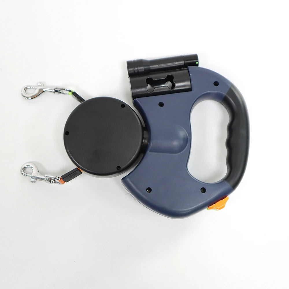 2-in-1 Reflective Leash Dog Accessories with Built-in Flashlight & Anti-Tangle Clip